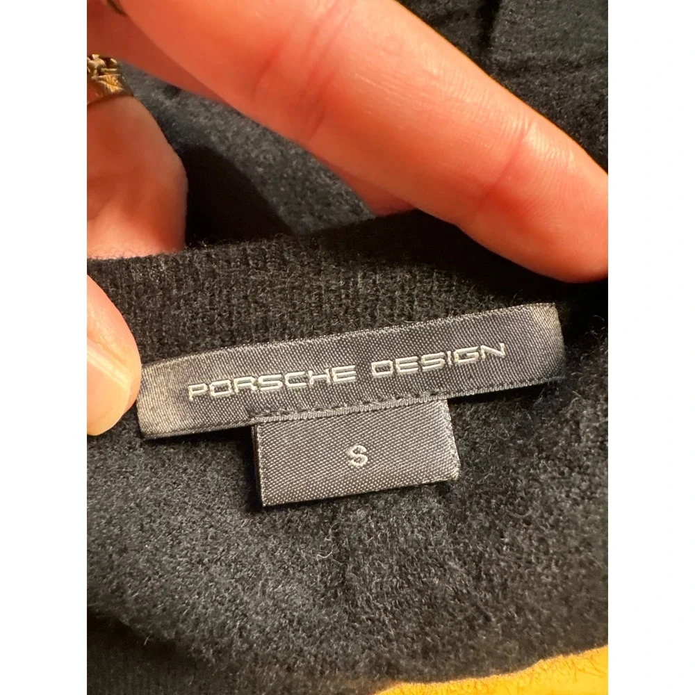 Porsche Design 100% Black Cashmere V Neck Long Sleeve Sweater Basic Capsule - S